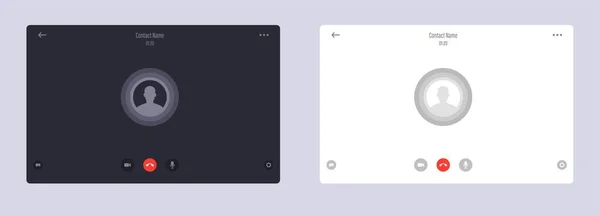 Онлайн Шаблон Интерфейса Видеовызова Иконкой Пользователя Темном Светлом Режиме Онлайн — стоковый вектор