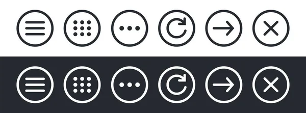 Zestaw Ikon Menu Nawigacyjnego Strony Internetowej Symbol Menu Hamburgera Płaskie — Wektor stockowy