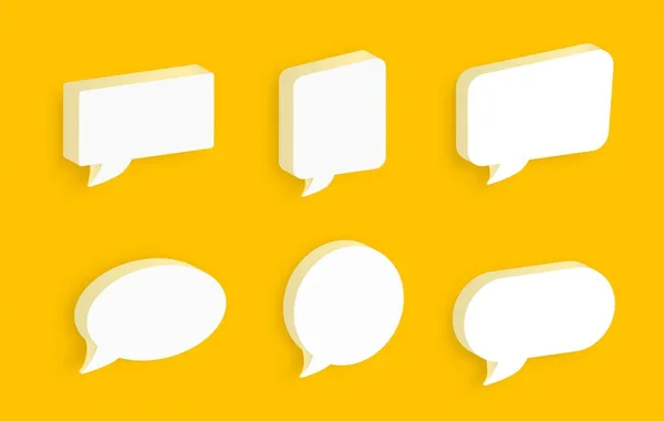 Set Speech Bubble Icons Isolated Yellow Background Chat Icon Set — Stock Vector