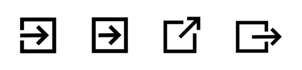 Square and arrow icon set. external link sign. Arrow open page icon. Vector illustration.