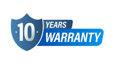 10 yıllık garanti vektör ikonu. mavi renkli..