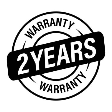 2 yıl garanti vektör ikonu, minimal simge. siyah renkli