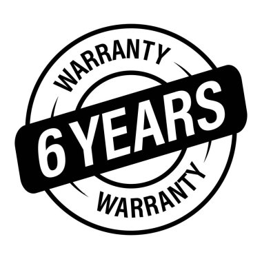 Beyaz arkaplanda izole edilmiş altı yıllık garanti vektör simgesi siyahı