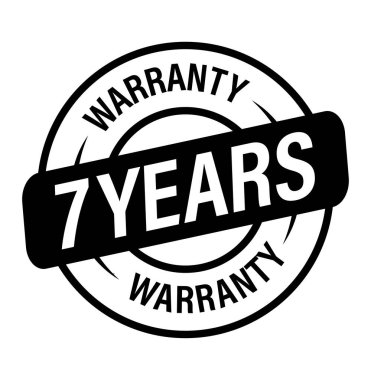 Garanti özeti, 'yedi yıllık garanti' vektör ikonu. siyah renkli