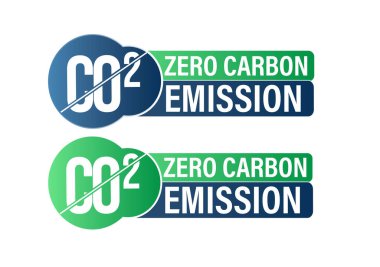 sıfır karbon emisyonu, CO2 serbest vektör simgesi, çevre dostu