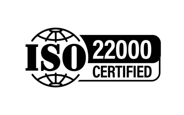 ISO standartları kalite kontrol. ISO 22000 onaylı vektör simgesi