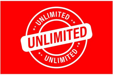 Kırmızı arkaplanda sınırsız vektör simgesi izole edildi. beyaz renkli