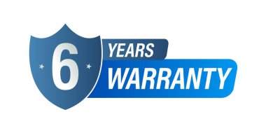Altı yıllık garanti vektör ikonu. 6 yıl garanti