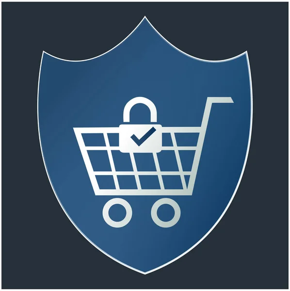 Online Shopping Abstrakt Sichere Und Sichere Online Shopping Vektor Logo — Stockvektor