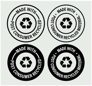 Çevre dostu soyut. post tüketici materyali vektör simgesi setiyle yapıldı. 