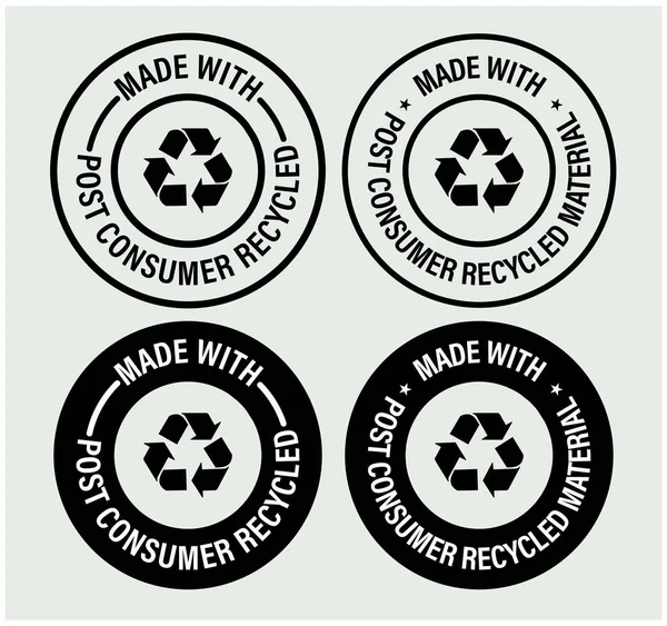 Çevre dostu soyut. post tüketici materyali vektör simgesi setiyle yapıldı. 