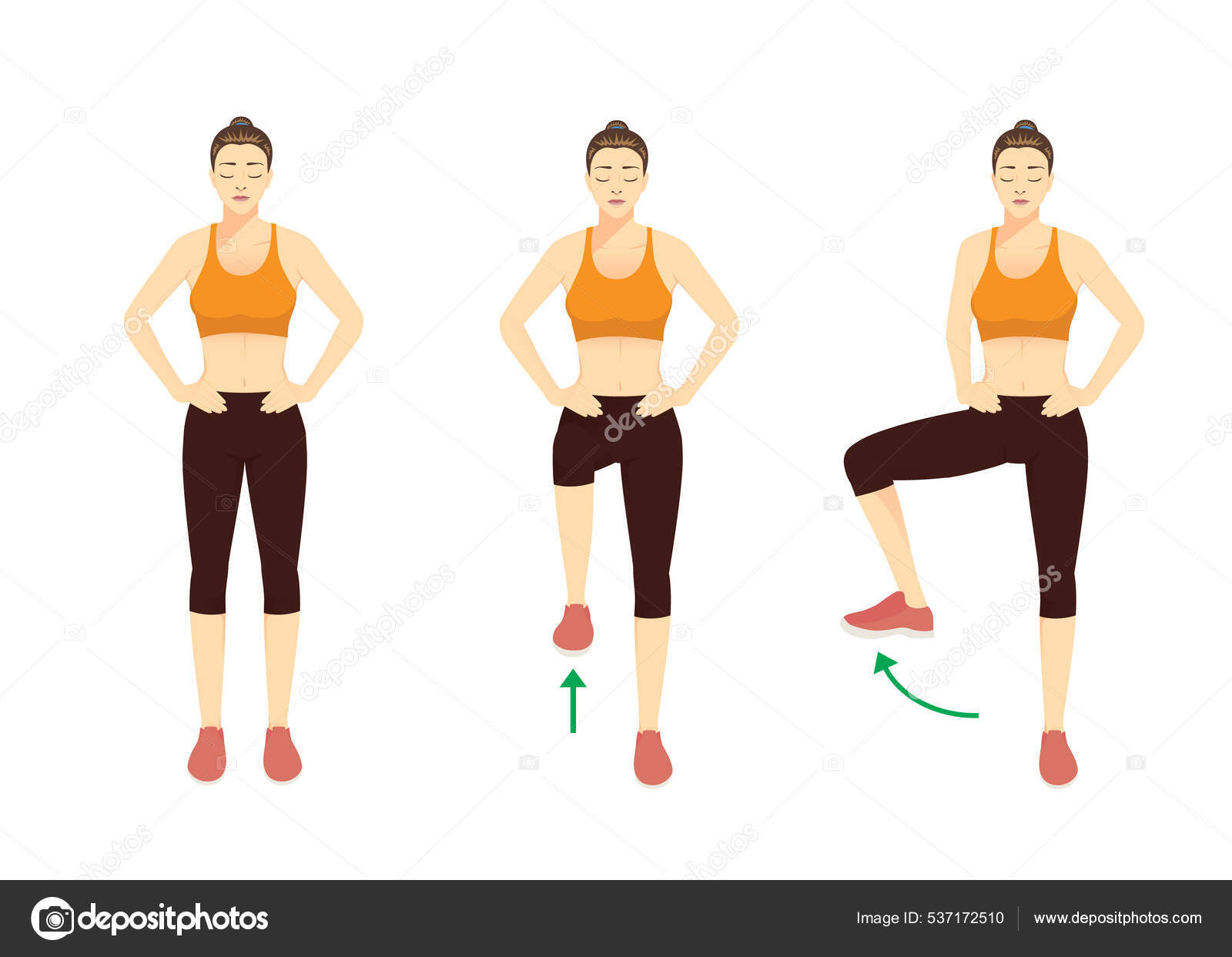 breed Golf Verslinden Stockillustratie van Sport Vrouwen Doen Oefening Met Single Leg Heup  Rotatie Houding door ©solar22 #537172510