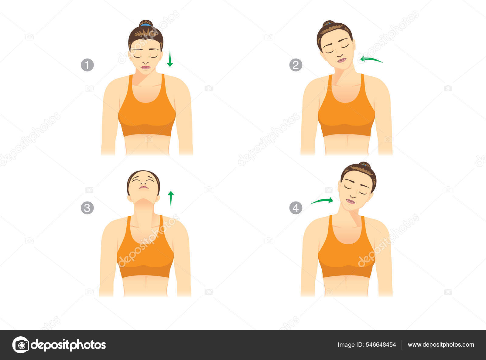 Mujer Haciendo Neck Rolls Para Estirar Músculo Del Cuello Antes