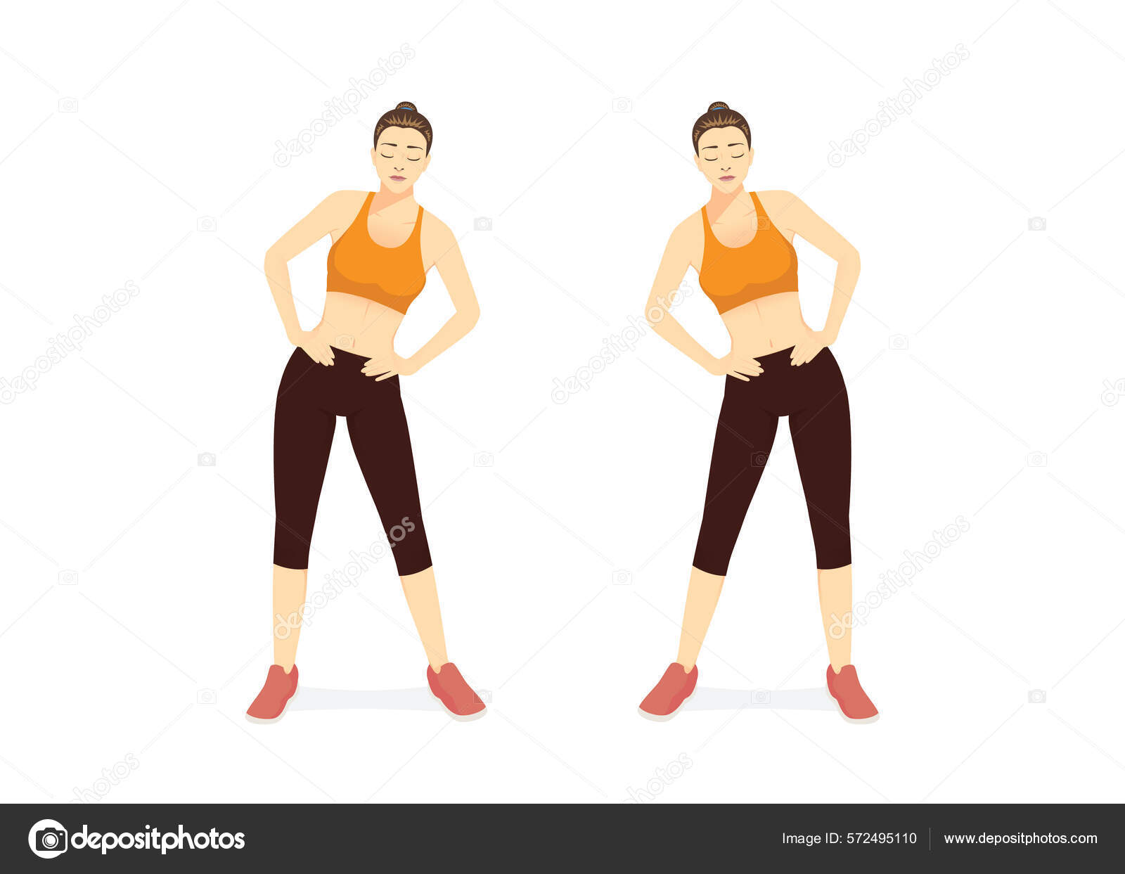 Sportskvinner Trener Hofteledd Høyre Venstre Side Illustrasjon Skjema  Hvordan Man stockvektor © solar22 #572495110, image size:1600x1243