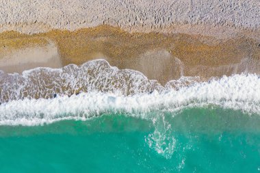 Coast turquoise water a background from top view