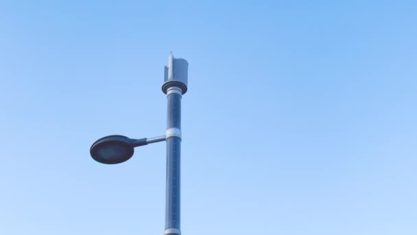 Street Lamp Powered Electricity Generated Wind Energy — Stock Video