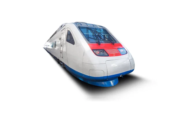 Высокоскоростной Пассажирский Поезд Изолирован Белом Фоне — стоковое фото