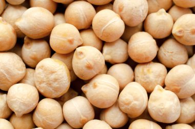 Nohut arkaplanı, üst manzara. Nohut tohumları arka planı, yakın plan. Nohut yakın çekim, üst manzara. Nohut çekirdeği, arka plan..