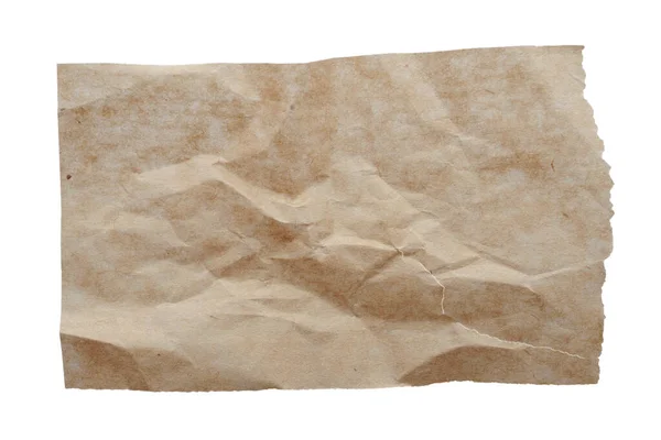 Bruine Vellen Bakpapier Geïsoleerd Witte Achtergrond Bovenaanzicht Kraftpapier Voor Bakken Stockfoto