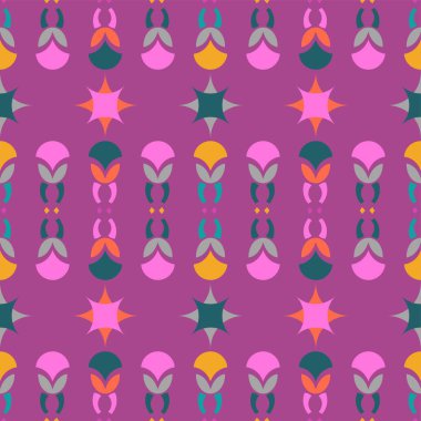 Şirin vektör geometrik şekiller, gök mavisi ve çok renkli tekrarlar.