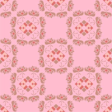 Pembe ve kahverengi vektör pürüzsüz desen