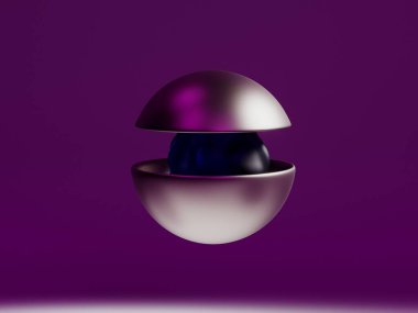 Farklı nesnelerin geometrik bileşimi, 3B illüstrasyon