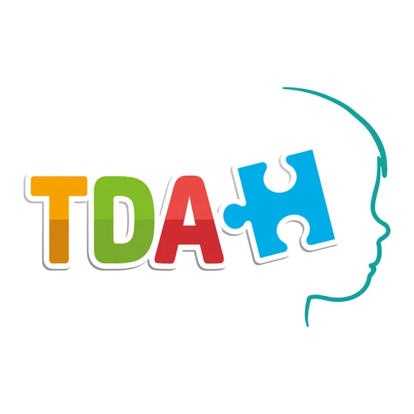 Child Tdha Awareness Symbol Ideal Educational Informational Materials — Stock Vector