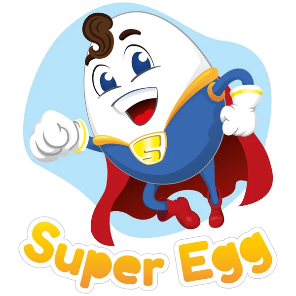 Super Hero Egg Com Uniforme Colorido Ideal Para Materiais Educacionais — Vetor de Stock