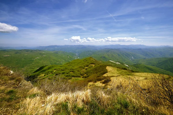 Panorama Dalla Cima Del Lesima Peak Lombardia Italia Settentrionale Una — Foto Stock