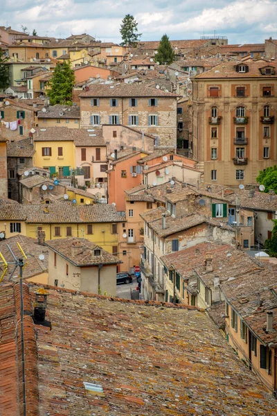 Panorama Dei Tetti Della Città Vecchia Perugia Antica Città Medievale — Foto Stock