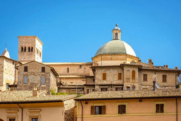 Kilátás Assisi Városkép Perugia Tartomány Közép Olaszország Szülőhelye Szent Ferenc — Stock Fotó