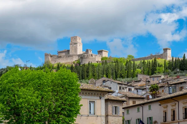 Panorama Van Assisi Italië Umbrië Genomen Van Het Omliggende Platteland — Stockfoto