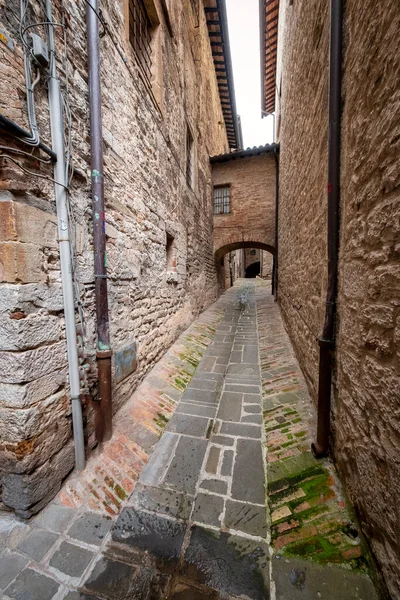 Veduta Antico Vicolo Del Borgo Spello Umbria Borgo Medievale Famoso — Foto Stock