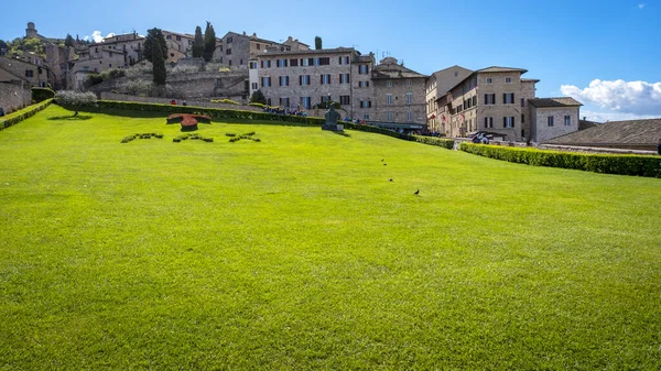 Assisi Old Houses View Italy Umbria Region Taken Meadow Front Stock Picture