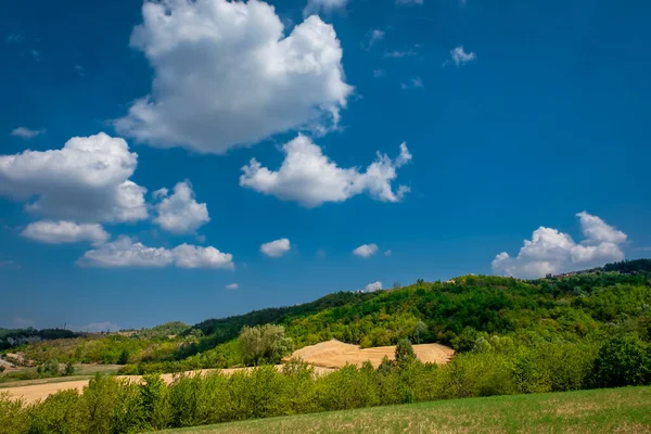 Summer Panorama Hills Nizza Valley Part Hilly Area Oltrepo Pavese — Stockfoto