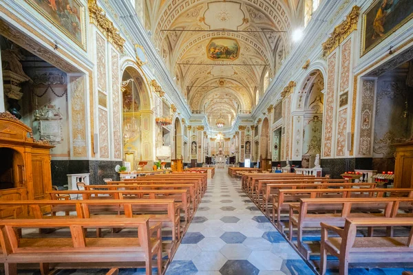 Internal View Sanctuary Miraculous Madonna Catholic Church Taggia Small Village — Stock Photo, Image