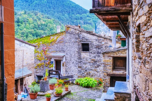 Typical Old Style Stone Made Houses Realdo Small Village Ligurian — Stock Photo, Image