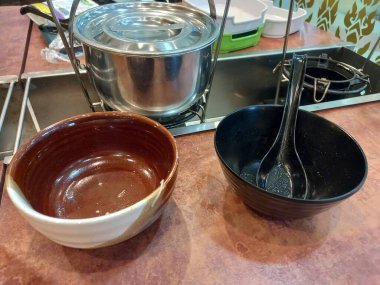 Thai restoranında yemek için boş bir kâse.