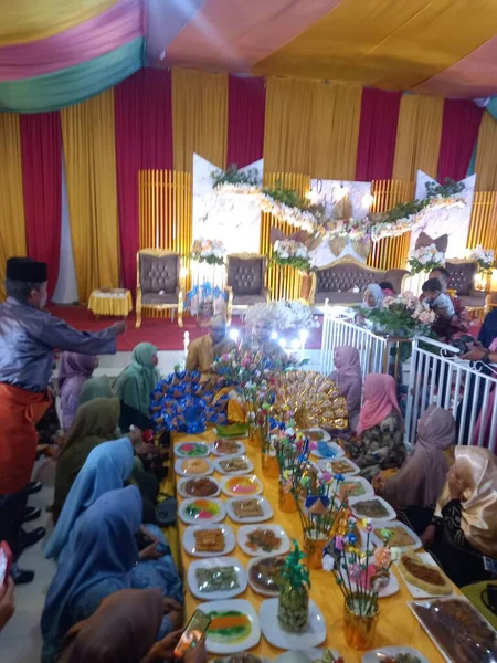 Medan Indonesia January 2022 North Sumatran Malay Traditionella Bröllop Det — Stockfoto