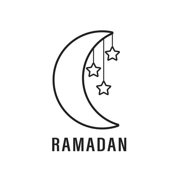 Islamisk Ramadan Vektor Måne Och Stjärna — Stock vektor