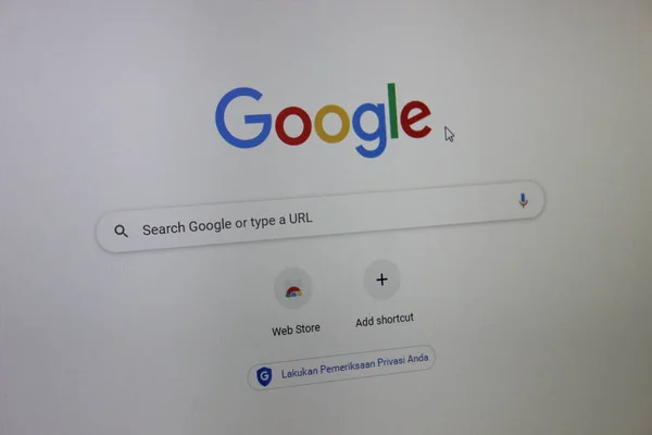 Medan Індонезія Липня 2022 Google Search Homepage Desktop — стокове фото