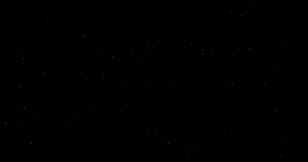 Abstrakter Hintergrund mit schimmernden fliegenden Partikeln. 4K-Videoanimation mit glänzenden Glitzerpartikeln. Weiße Punkte bewegen sich wie fallender Schnee und blinken im dunklen Raum — Stockvideo