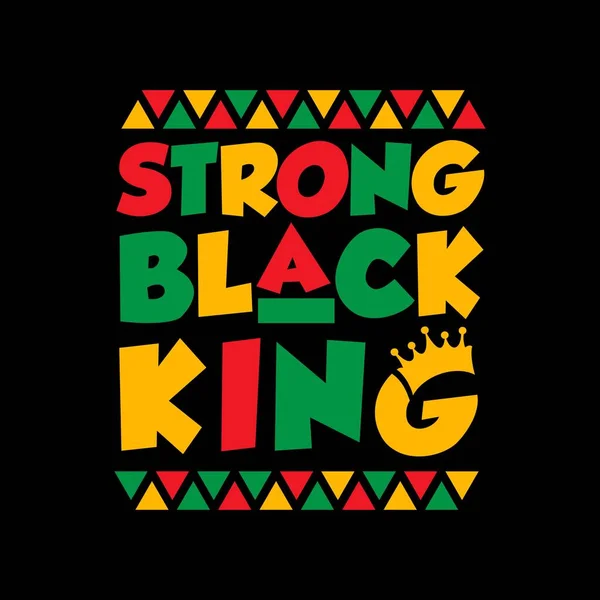 Strong Black King Vector Illustration Juneteenth Celebra Libertad Negra Bueno — Vector de stock