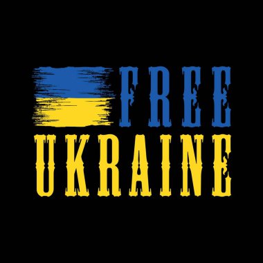 Ukrayna 'nın yanında duruyorum, Özgür Ukrayna T-shirt Tasarımı.