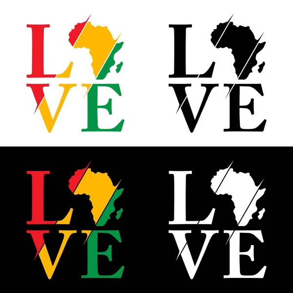 Love Africa Vector Illustration Love Juneteenth Black Freedom Day Good — Vetor de Stock