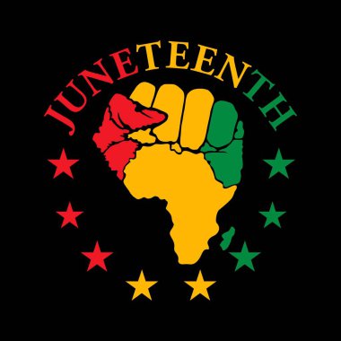 Siyah Tarih Ayının Tasarım İllüstrasyonu- Afro-Amerikan Bağımsızlık Günü Tişört, pankart, tebrik kartı tasarımı vb..