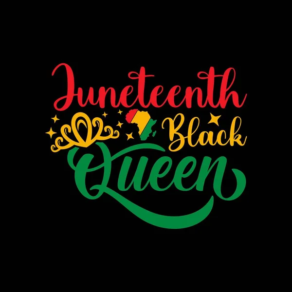 Juneteenth Black Queen Design Illustration Juneteenth Celebra Libertad Negra Bueno — Vector de stock