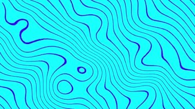 Açık mavi arkaplan üzerinde parlak mavi çizgilerin dalgalı hareketlerinin soyut animasyonu