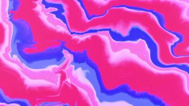 Farklı parlak neon renklerin soyut psikedelik animasyonu. Yüzeyin hareket ve bulanıklığı dalga şeklinde ve arka plan şeklinde kıvrımlar şeklinde.