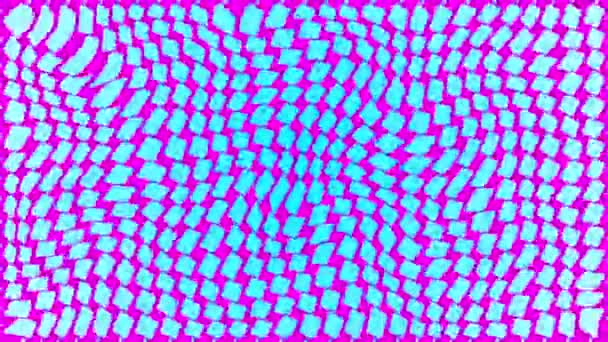 Κινούμενο φόντο με κινούμενο σχήμα-μετατόπιση μπλε ματιών σχήματα σε ροζ φόντο. — Αρχείο Βίντεο